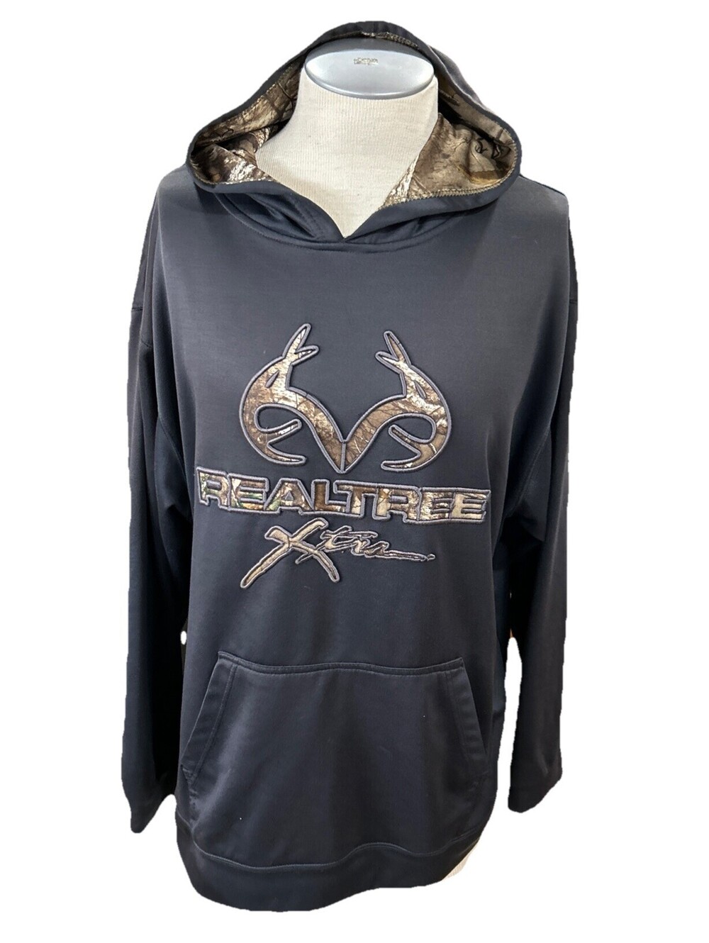 Realtree Mens Hoodie XL Grey Camouflage Sweatshirt